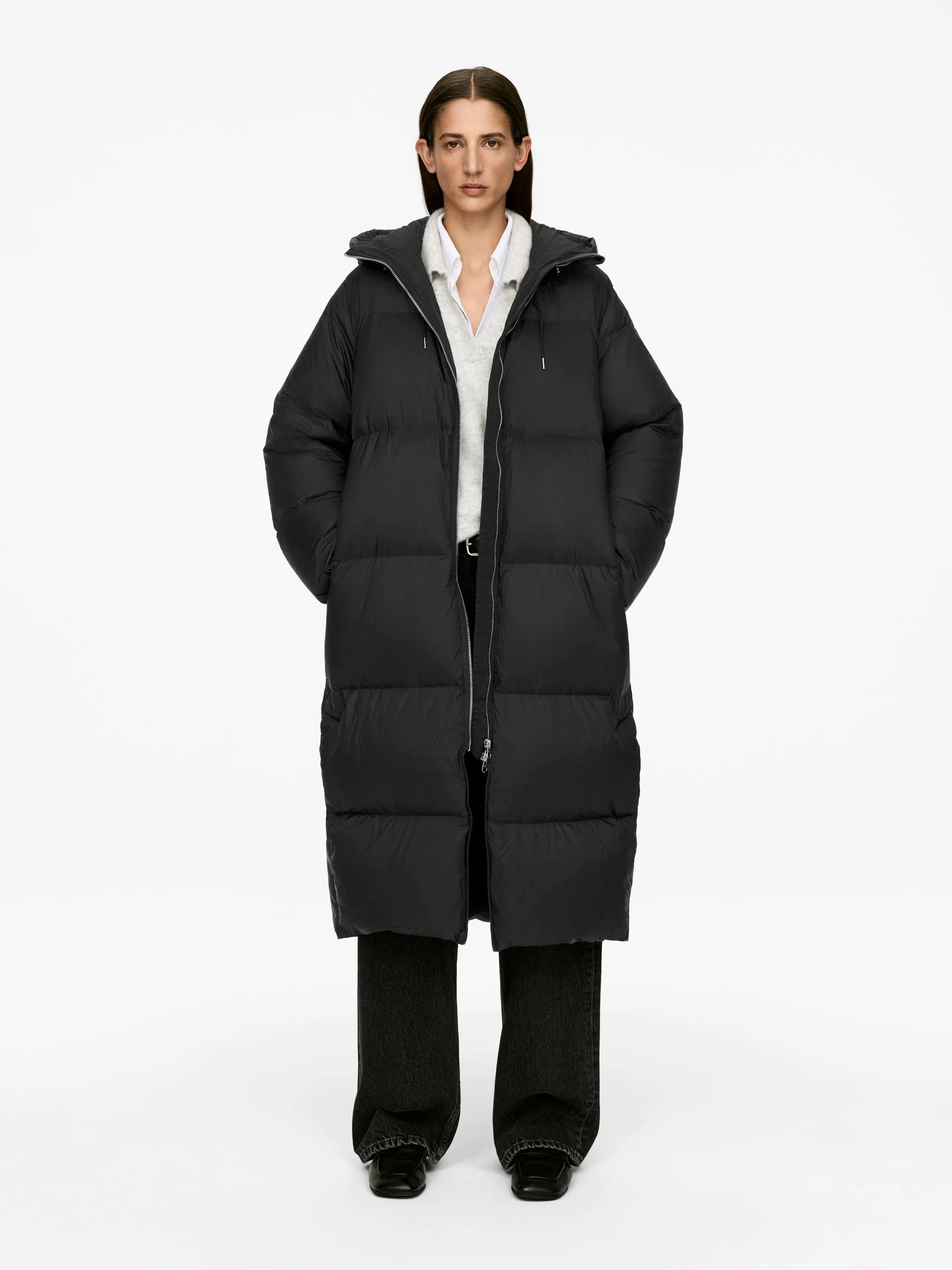 Arket long coat with Re Down